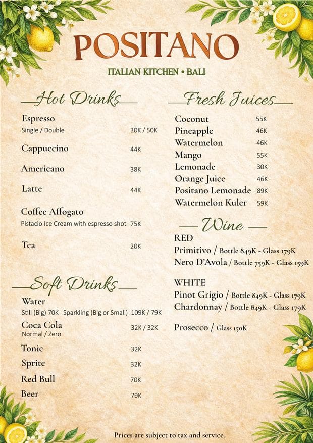 Positano Bali Menu - Page 5