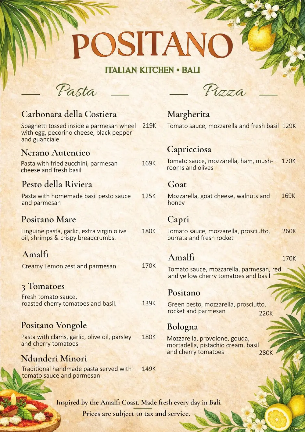 Positano Bali Menu - Page 3
