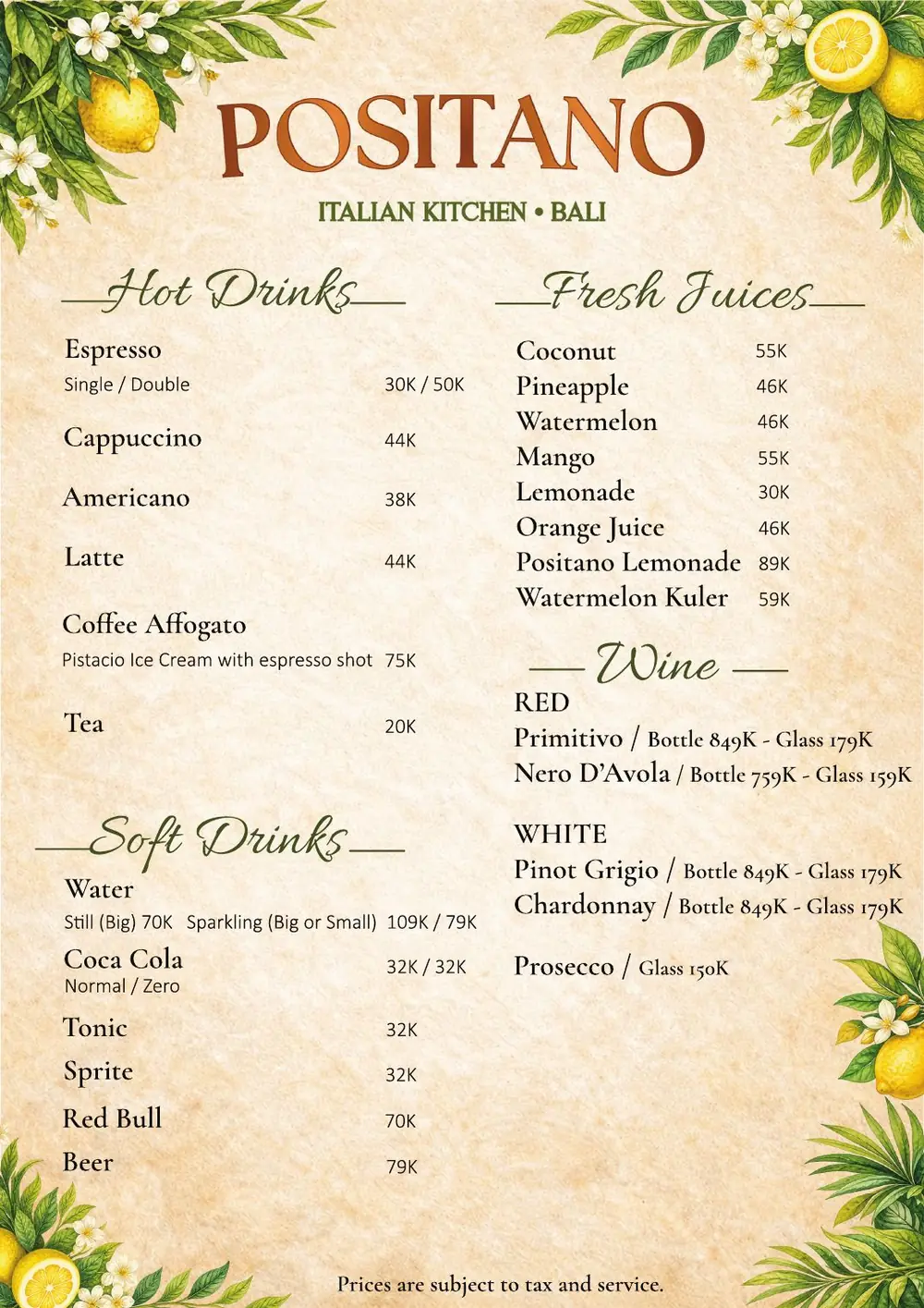 Positano Bali Menu - Page 5